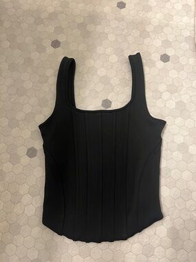 Express Black Body Contour Structured Camisole Tank Top